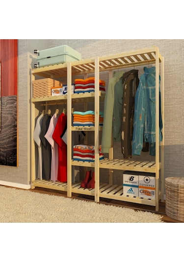 Bado - Açık Ahşap Gardırop