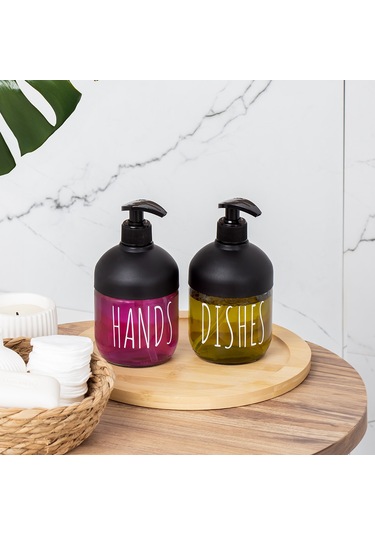 Porsima C-527 Cool Cam Sıvı Sabunluk Seti 2'li 425 ML Siyah