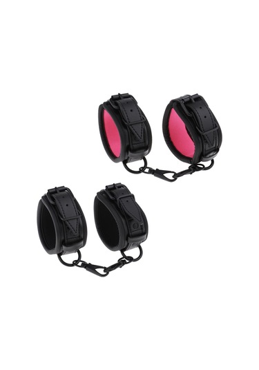 Suntek Ayarlanabilir Pu Deri Kelepçe Ayak Bileği Manşet Pembe