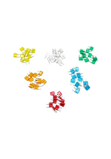 Xiyyadms 60 Adet Apm/atm Tipi Çinko Alaşımlı Mini Sigorta Seti - 5a,10a,15a,20a,25a,30a Her Güçten 10 Adet 5