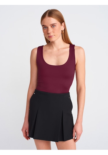 Dilvin 20977 Kalın Askılı Poliamid Atlet-bordo Bordo