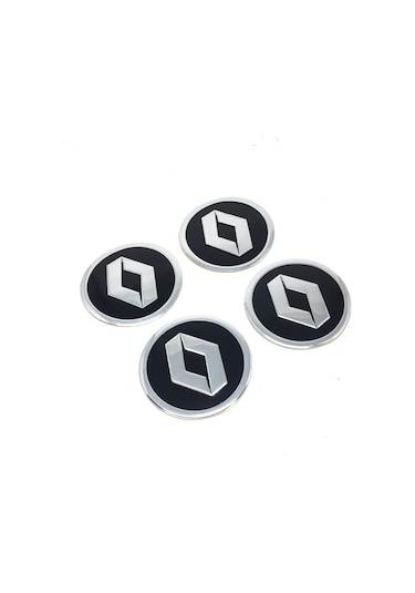 Renault Jant Göbeği Alüminyum Sticker Yapıştırma 60Mm 4'Lü Set