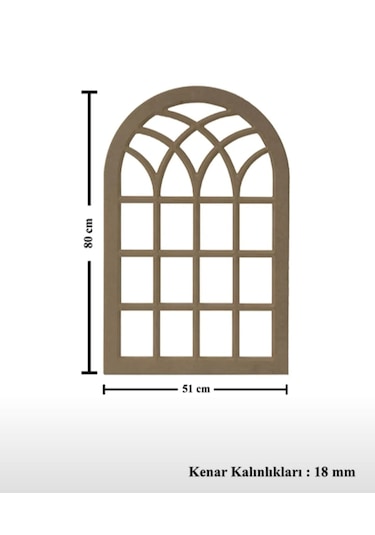 Ahşap Mdf Boyanabilir Dekoratif Duvar Aynası 3