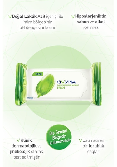 Gvyna İntim Genital Bölge 15' Li Temizleme Mendili