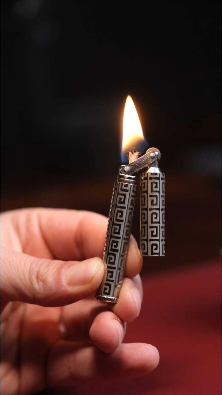 Caka Lighter Labirent Desenli Slim Çakmak Gümüş