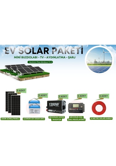 Dağ Evleri İçin Solar Enerji Sistemi 2.4 Kw