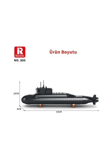 Reobrix 800 Nükleer Denizaltı Yaratıcı Yapı Blok Seti Building Blocks Nuclear Submarine - 1498 Parça
