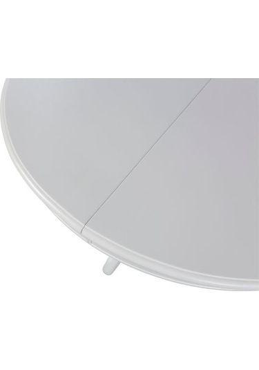 Lindon Baba Ayak Yuvarlak Açılır Masa 110x110 Beyaz