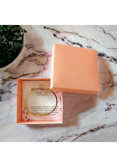 Zarif Yaprak Figürlü Gold Çelik Kelepçe Bileklik - Antialerjik Ve Kararmaz Altın