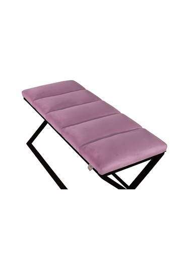Varcera Black- Pembe Dilimli Model Puf & Bench & Koltuk & Oturma Bankı & Yatak Odası Önü