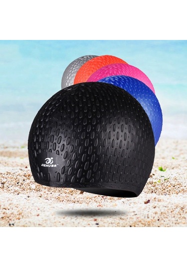 Daha Büyük Versiyon Su Damlası Şekilli Silikon Yüzme Bonesi Siyah