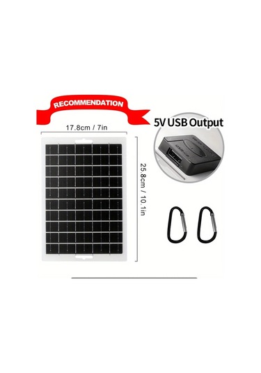 Xuweiwei Beyaz Düz 20w 1 Adet 20w Taşınabilir Güneş Paneli Şarj Cihazı 5v Usb Çıkışlı Kamp Seyahat Telefon Şarjı