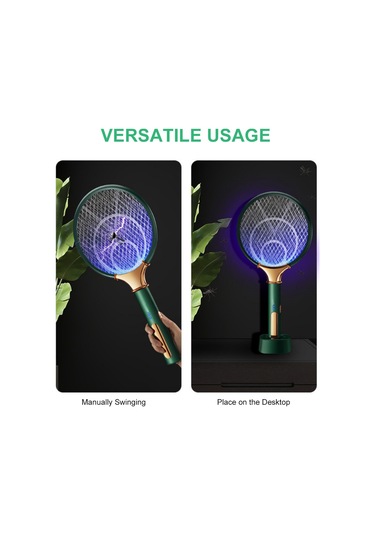 Monyee Beyaz Usb Lityum Pil Ile 2 Ünite Led Işık Kaynağı Evcil Toplayıcı Ve Elektrikli Sinek Vurucu Kombinasyon Cihazı Beyaz