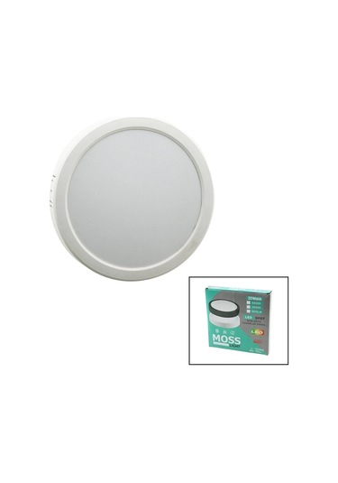 Moss Lıght 20w Yuvarlak Beyaz Metal Kasa Sıva Üstü Led Slim Panel 1350lm 5365 Çok Renkli