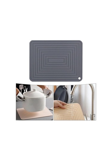 Pazly Tutucu Suntek Su Mat Kurutma Güveç Gri Geçirmez Bulaşık Rf Gri