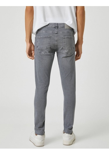 3SAM40025ND Koton Super Skınny Erkek Jean Pantolon GRİ Gri