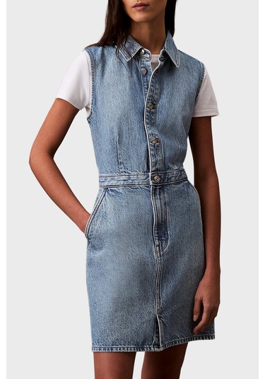 Calvin Klein Bayan Elbise Lv047b074g Rjk Açık Mavi Açık Mavi