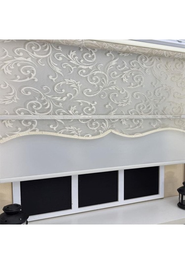 Storburada Çift Mekanizmalı Bej Tül Ekru Stor Perde Stb-133 Bej