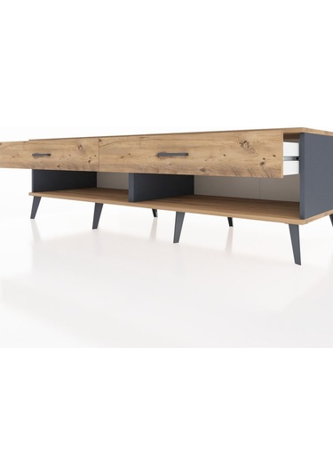 Kronos Tv Ünitesi 2 Çekmeceli 176x59x51 Antrasit-çam/çam Atlas Çam/atlas Çam