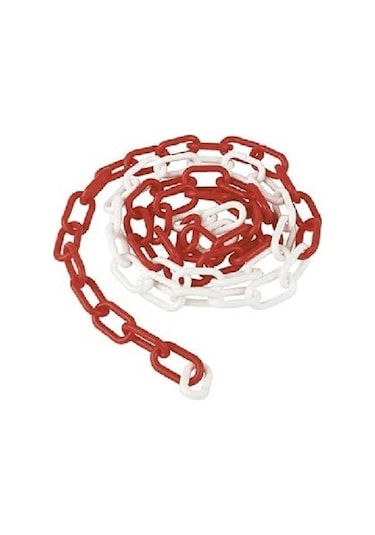 Mfk 8 Mm Plastik Zincir 1 Metre Kırmızı Beyaz Renk