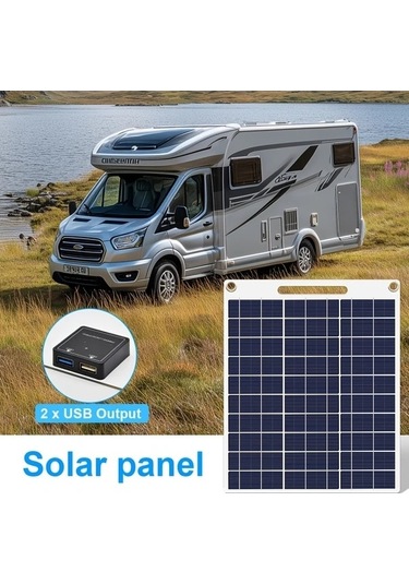 Trendooze 10w Usb Şarj İstasyonlu & 2 Çıkışlı Solar Panel - Taşınabilir Solar Jeneratör, 5v/12v/24v Uyumlu, Sunshine022 Model,