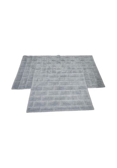 Banyo Paspası Klozet Set 2'li Erguvan Gri Desenli