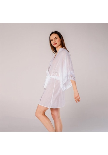 Pearl Dantelli Kadın Kimono Sabahlık