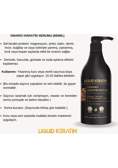 Onarıcı Saf Keratin Saç Bakım Serumu 500ml