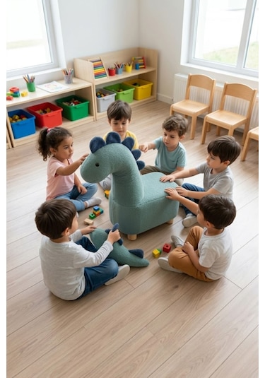 Argimo Rexy Dinozor Bebek Çocuk Odası Puf Yeşil