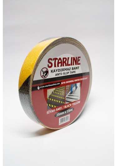 Starline Kaydırmaz Bant Siyah - Sarı 25mmx15mt
