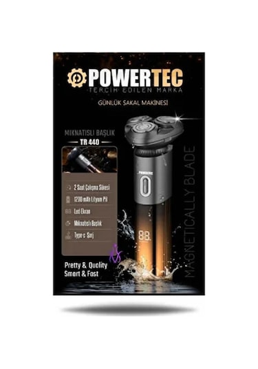 Powertec TR-440 Şarjlı Tıraş Makinesi