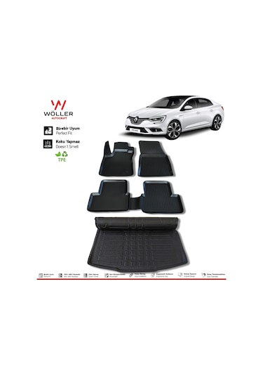 Renault Megane 4 Sedan Paspas Bagaj Havuzu 2016 2022 3D Wöller