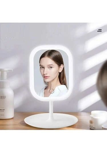 Masaüstü Dokunmatik Makyaj Aynası Led Işıklı Beyaz