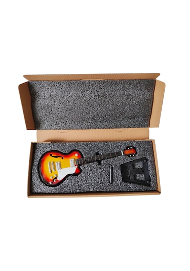El Yapımı 1/4 Ölçek Minyatür Elektro Gitar Gibson Es-275 Sunburst