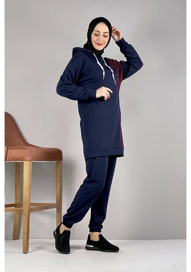 Moda Çizgi Tesettür Takım Lacivert