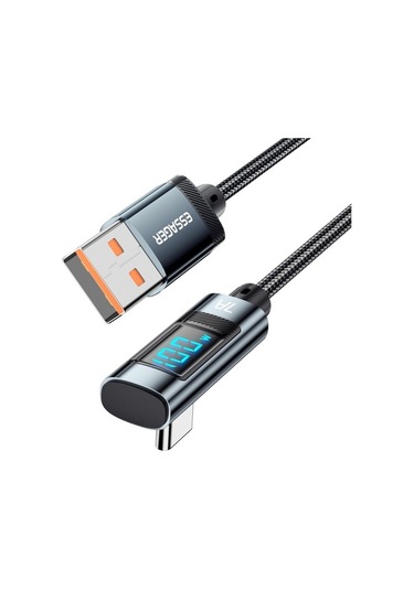 Pazly Esger 2m Dirsek 7a 100w Usb-a Tip-c Şarj Kablosu, Ergonomik, Dijital Ekran, Hızlı Şarj