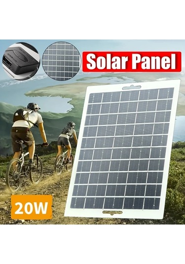 Xuweiwei Beyaz Düz 20w 1 Adet 20w Taşınabilir Güneş Paneli Şarj Cihazı 5v Usb Çıkışlı Kamp Seyahat Telefon Şarjı