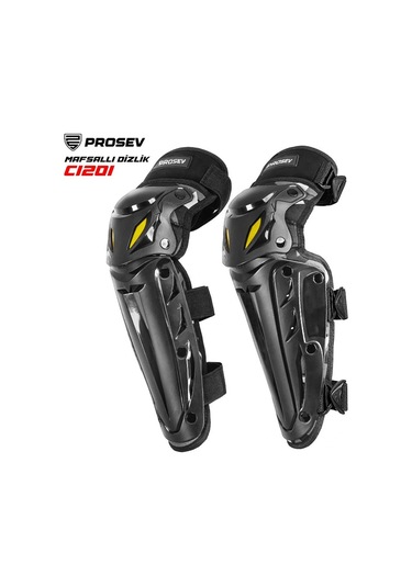 C1201 Motosiklet Mafsallı Dizlik Siyah