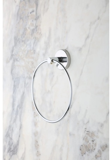 MultiStore 5li Banyo Aksesuar Seti Halka Havluluk/Tuvalet Kağıtlığı/Askılık/Sabunluk/Diş Fırçalık Gri