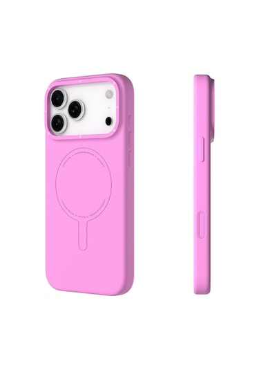 Apple Uyumlu iPhone 17 Pro Max  Kılıf M-safe Şarj Özellikli Youngkit Morandi Serisi Kapak Pembe Pembe