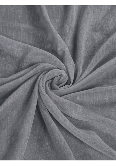 Keten Görünümlü Ekstrafor Büzgülü Gri Yüksek Kalite Tül Perde GRİ