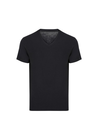 Thermoform Bambu Erkek V Yaka Tişört Siyah (508522361) Siyah
