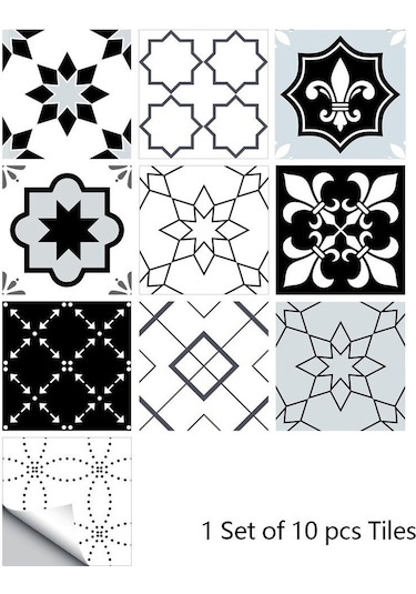 Mavi 10 Adet Retro Desen Mat Yüzey Fayansları Etiket Transferleri Kapakları Mutfak Bany Dayanıklı Sanat Duvar Sticker Dğ. 56865396 Diğer