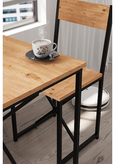 Bofigo 2li Mutfak Seti Mutfak Masa Ve Sandalye Seti Balkon Masası Cafe Seti Maysa Çam