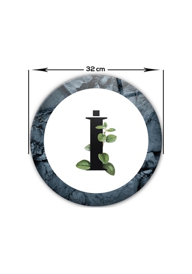 Decorita Cam Kesme Tahtası - Cam Kesme Tablası - Harfli Tasarım İ Çap 32 CM