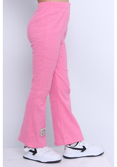 Kız Çocuk Triko Tayt İspanyol Paça D2 Pembe