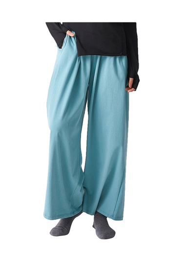 Teltree Kadınlar Pamuklu Yoga Spor Eşofman Pantolonu, Geniş Bacak, Kayışlı Şıkkı, Çift Cepli, Yoga-dans-fitness İçin Tam Boy Turkuaz