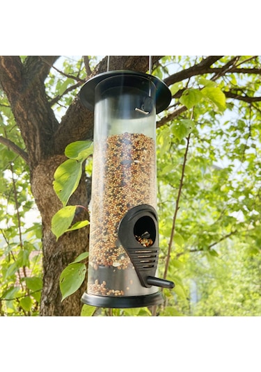 Qingmipy Kuş Besleyici - 420ml Kapasiteli Asma Tip Bahçe Kuş Yemliği 2 Besleme Delikli