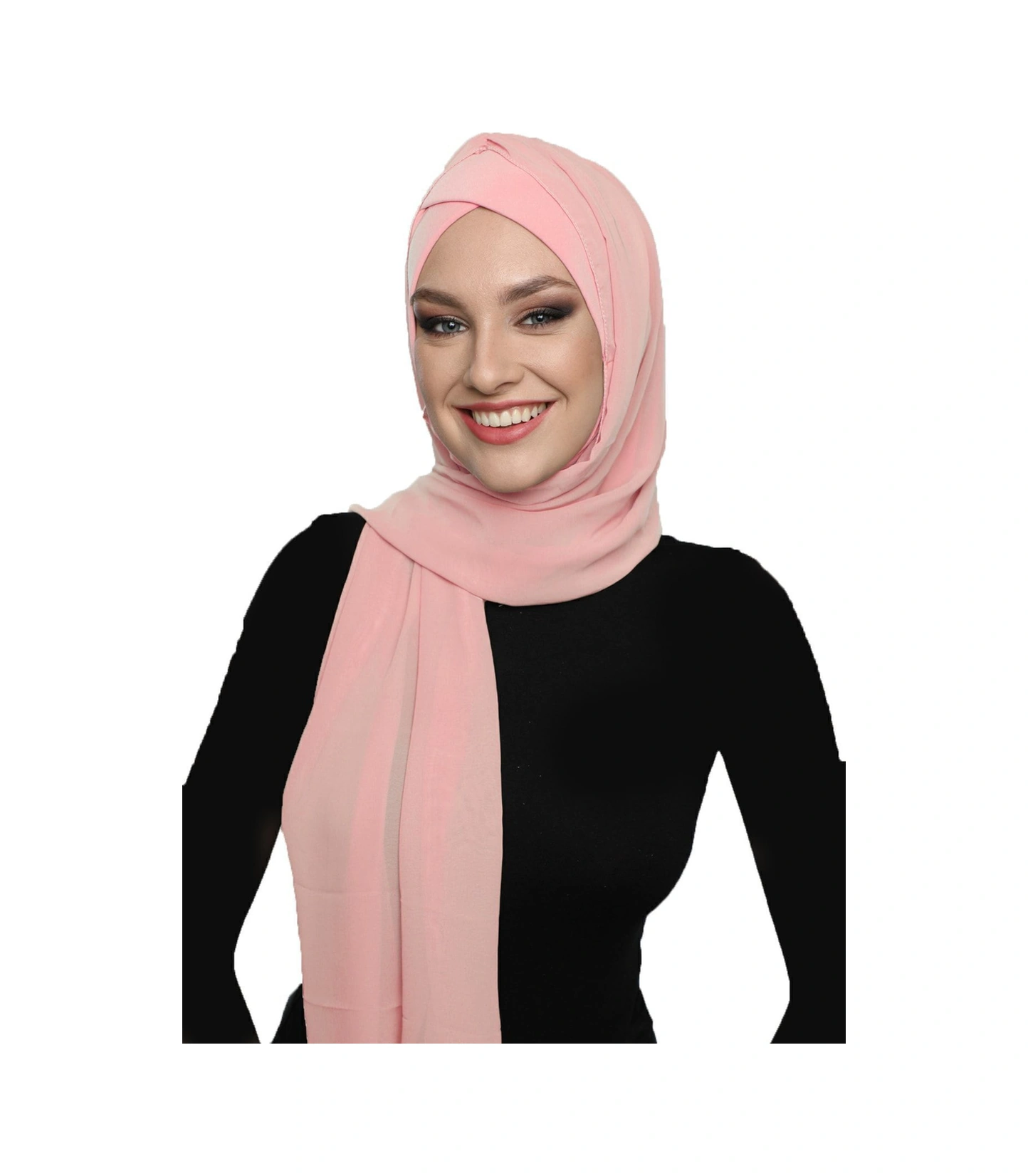 Şallı Takmatik Sade Pudra Hazır Türban Tesettür Bone Namaz Örtüsü Pudra