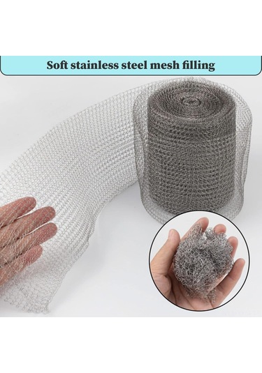 Geeksen 30 Fit Çelik Dokuma Fare Engelleme Ağı - Metal Ağız Fare Bloker - Boşluk Kapama Ağı